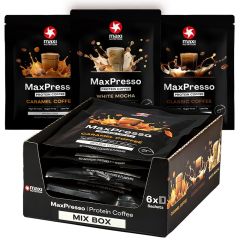 maxinutrition-maxpresso-protein-coffee-mixbox-packshot-mit-einzelsachets-im-hintergrund