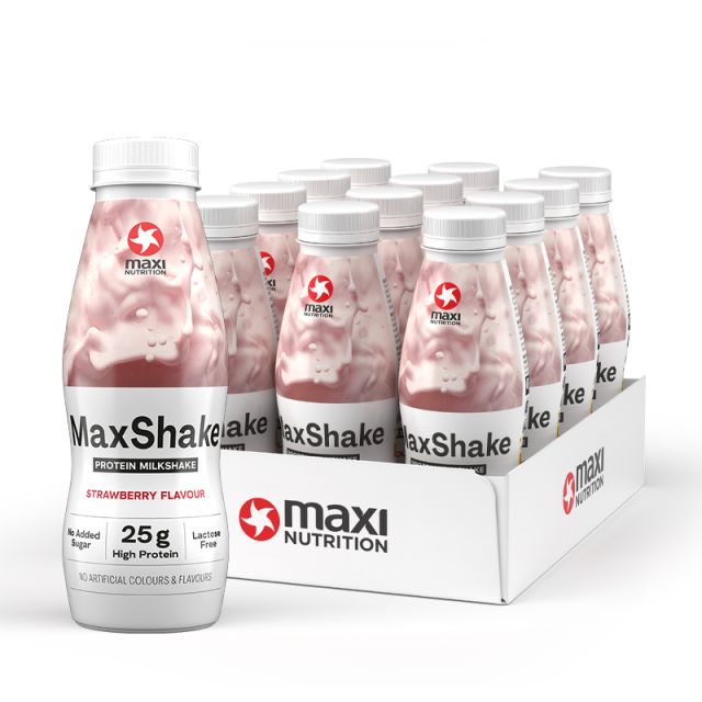 MaxShake Strawberry 12 x 330ml laktosefrei (mit Pfand)