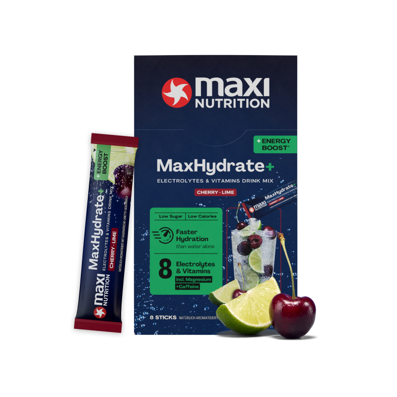 MaxHydrate+ Energy Boost Elektrolyt Getränk Cherry-Lime 8 x 16 g