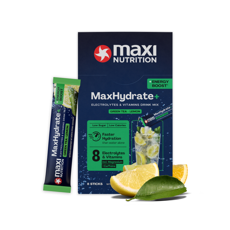 MaxHydrate+ Energy Boost Elektrolyt Getränk Green Tea-Lemon 8 x 16 g