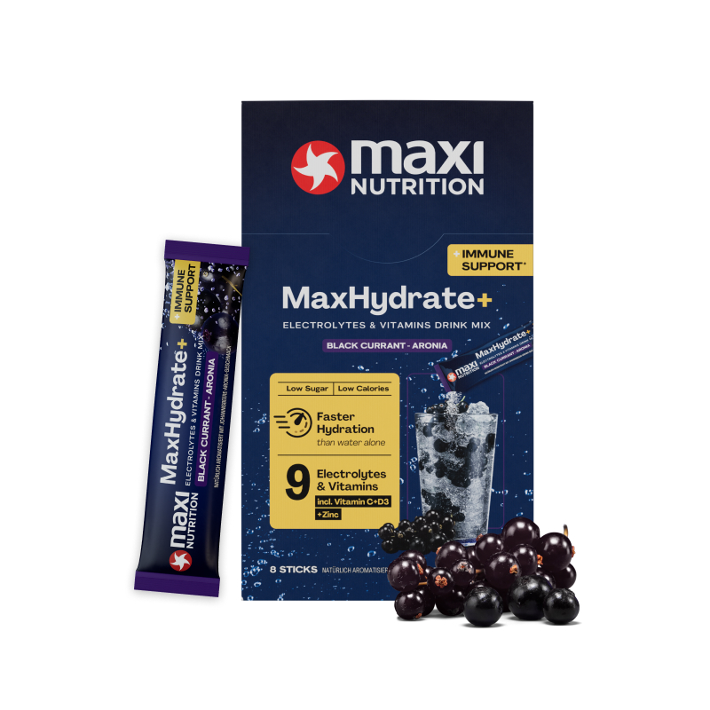 MaxHydrate+ Immune Support Elektrolyt Getränk Black Currant-Aronia 8 x 16 g
