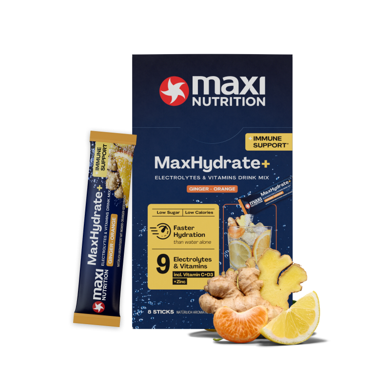 MaxHydrate+ Immune Support Elektrolyt Getränk Ginger-Orange 8 x 16 g