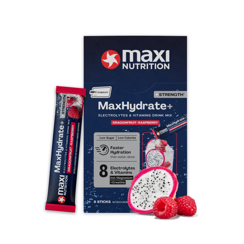 MaxHydrate+ Strength Elektrolyt Getränk Dragonfruit-Raspberry 8 x 20 g
