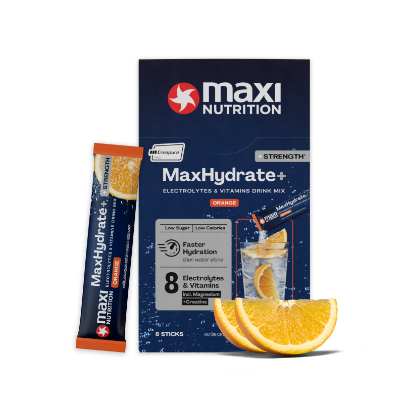 MaxHydrate+ Strength Elektrolyt Getränk Orange 8 x 20 g
