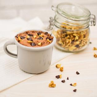 Protein Tassenkuchen Schoko Walnuss