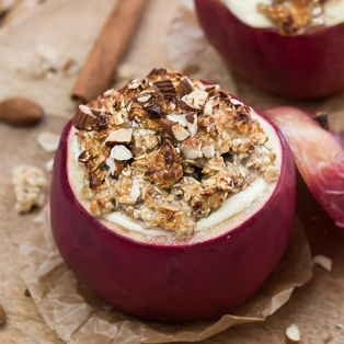 Protein Bratapfel Cheesecake