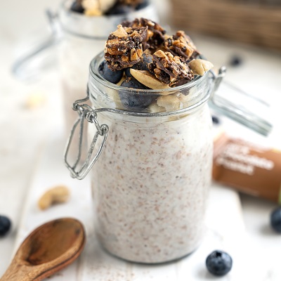 Buchweizen-Proats mit Apfel & Heidelbeeren