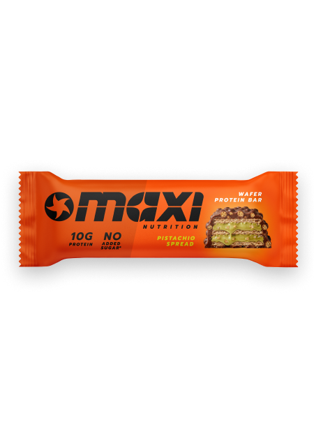 maxinutrition protein waffle bar pistachio spread packshot freigestellt